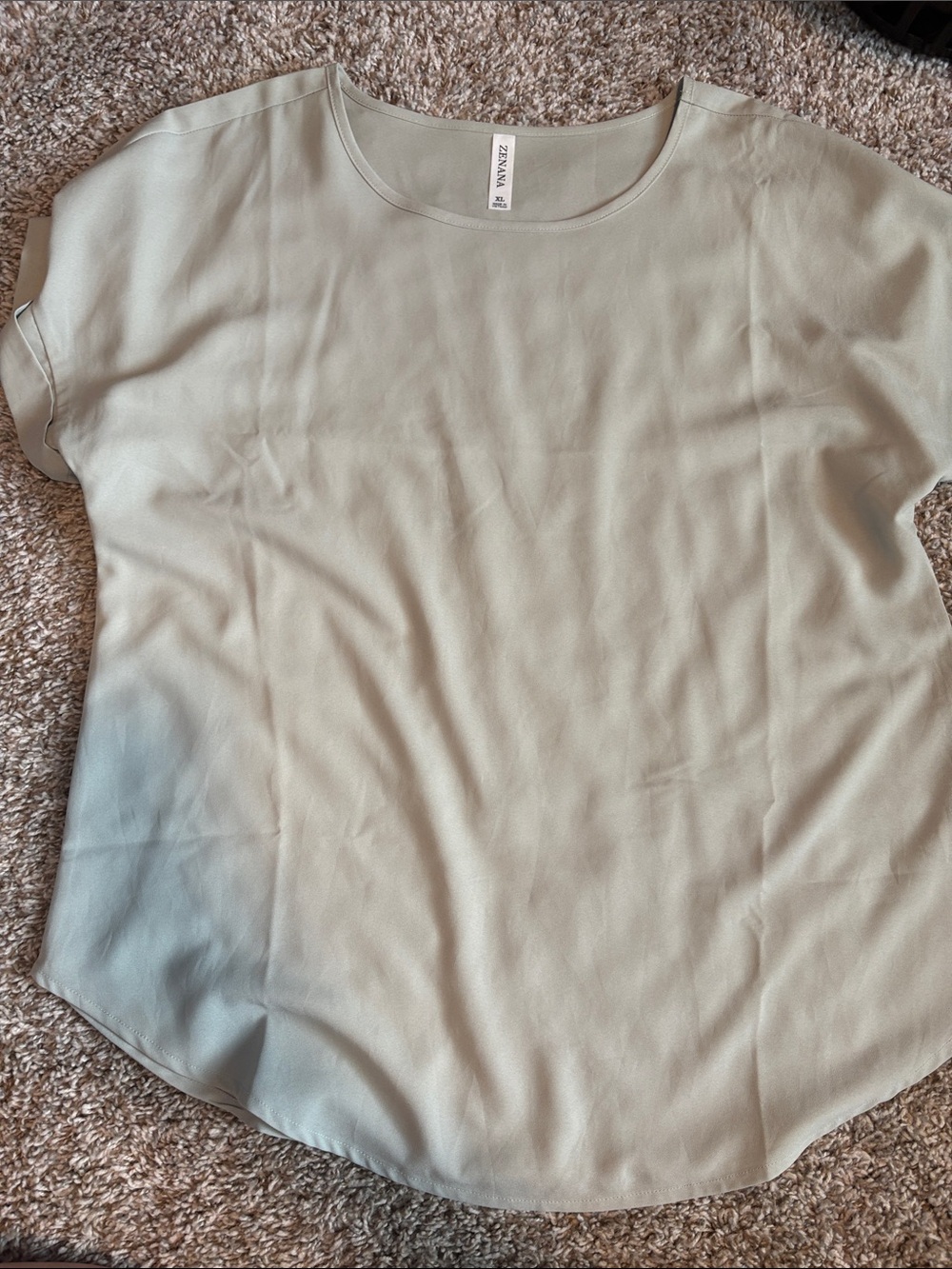 Zenana Outfitters Short Sleeve Blouse in Sage